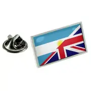 United Kingdom UK & Argentina Split Flag Silver Lapel Pin Badge