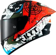 KYT NZ-Race Blazing, full face helmet , color: Matt Red/White/Dark Green/Blue , size: M