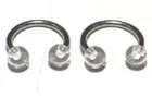 2 - 14g 1/2 Clear UV Ball Horseshoe VCH Hood Triangle Labia 316L Surgical Steel