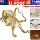 Brass Octopus Cell Phone Signature Pen Holder Bracket Stand for Desk Home Decor