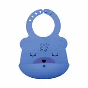 Tiny Twinkle - Silicone Roll-up Bib - Indigo Bear