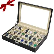 Artilife 24 Slot Watch Box for Men,Watch Cases for Men,Watch Display Case,Gla...