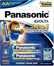 Panasonic Evolta AA Premium Alkaline Batteries, 2-Pack (LR6EG/2B)
