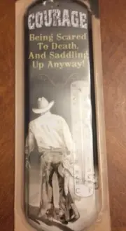 River's Edge Products Tin Thermometer - Cowboy courage