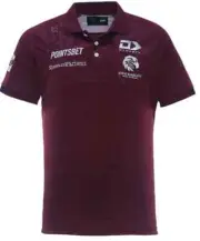 Manly Sea Eagles 2024 NRL Mens Maroon Media Polo Shirt Sizes S-7XL BNWT
