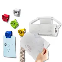 在飛比找momo購物網優惠-【LEC】日本LEC磁吸式捲筒紙巾架+5色鐵藝磁鐵夾-特惠組