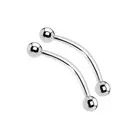 Tongue Ring Piercing Set of 2 Snake Eyes Extra Long Stainless Steel 16G
