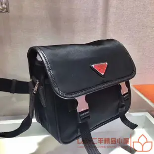 二手精品 PRADA 普拉達 Saffiano 紅色三角標 尼龍 帆布包 肩背包 斜背包 腰包 胸包 男包 2VD034