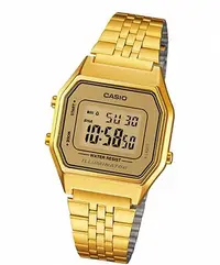 在飛比找Yahoo奇摩拍賣-7-11運費0元優惠優惠-經緯度鐘錶 CASIO金色復古數字電子錶 LED光 台灣CA
