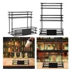 Coffee Syrup Organizer Rack Syrup Bottle Iron Black Display Stand Spice Rack