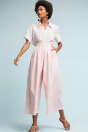 NEW Anthropologie Orleans Striped Wide-Legs by Seen Worn Kept Size S