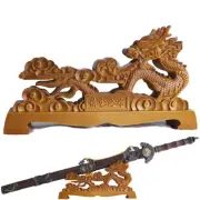 Japanese Samurai Sword Holder Stand Wakizashi Katana Tanto Dragon Rack L-39cm