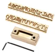 26Pcs Brass Captal Letters Times New Roman Stamp Mold + 5cm T-Slot Fixture Ho...