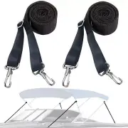 2 Pcs Bimini Top Straps Boat Awning Straps wit Loop Snap Hooks 28"~60"