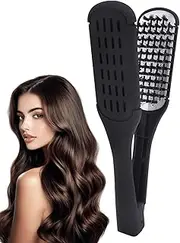 Straightening Brush for Women | Hair Comb for Straight Hair Double-Sided - Beauty Accessory, Portable Straightener Brush for Traveling Outdoor School Home