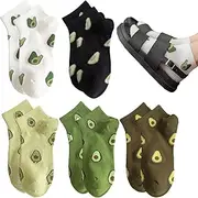 Women Socks | 5 Pairs Avocado Soft Cotton Socks - Low Cut Running Casual Socks Ankle Comfortable Lightweight Breathable Pluvo