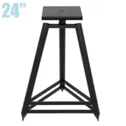 24" Speaker Stand with Adjustable Spikes For Bookshelf Speakers Easel Style