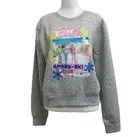 Barbie Apres Ski Club Sweater Heather Gray Sweatshirt sz M Casual Barbiecore
