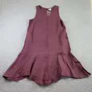SUNDANCE Women's Asymmetrical Fit Flare Flowy Linen Dress PM Petite Medium NWT