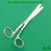 6" BENT HANDLE Operating Scissors Blunt/Blunt - Sewing Embroidery Carpet Shears