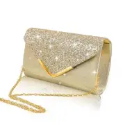 Shiny Sequin Envelope Clutch - Glitter Evening Bag with Chain for Jin-pinghua