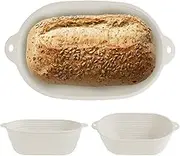3 Pcs Banneton Bread Proofing Basket Silicone Sourdough Bread Bowl Oval Sourdough Bread Basket Sourdough Bread Baking Supplies for Professional Home Bakers 28.5x17x9.1cm (Gray)