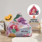 Beanbag Cover for Kids, Custom Name, Ocean Theme, Mermaid on the Back