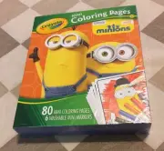 Crayola 80 Mini Coloring Pages and 6 Minions washable markers