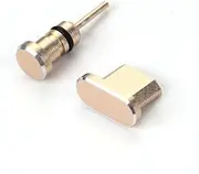 PEPLAYTAL Set Dust Plug Set and Earphone Jack Kit Plugs Anti Dust Headphone Jack Plug Pin Plug for S7 Micro USB Plug Charm Golden