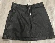 Girls Art Class Faux Leather Black Skirt 2 pockets Size S 6/6x