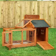 Pawz Rabbit Hutch Chicken Coop Large Wooden House Run Patio Cage Box Outdoor
