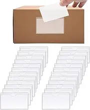 40 Pieces in self-Adhesive Index Card Bag, 3.9 x 2.34 inch Transparent Plastic Label Holder for Business Cards, Open top, for organizing Cards, Storage Bins, Library Pockets Clear Shelf Labels