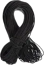 HEALSOPTHY Black Elastic Cord Round String for DIY Crafts Mask Making Costume Design Durable Stretch Band for Sewing Decorating and Book Binding
