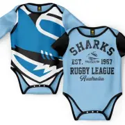 Cronulla Sharks NRL Toddler 2pc Bodysuit Gift Set