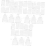 Cabilock 3sets 100pcs Small Organza Present Bags Drawstring Pouches for Weddings Parties and Special Occasions for Candy Jewelry and Crafts Elegant Pearl Sheer Design 100pcs*3