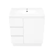 Forme 750mm Mont Albert Freestanding Vanity With Polymarble Top - LH Drawers - White Gloss