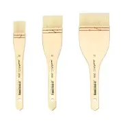 XDT#2856 Hake Artist Paint Brush Art Brushes 3 Pc Hog Bristle 1.18in+2in+2.95in