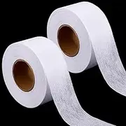 craspire White Hem Tape for Ironing Fabric Textiles Self-Adhesive Polyamide Insert for DIY Supplies Washable Non-Woven Cover Stitches for Sewing Curtains Clothing Skirts Jeans Crafts