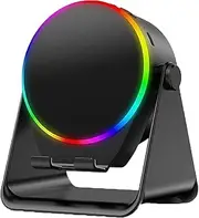 4-in-1 360° Rotating Bluetooth Speaker Stand, Cell Phone Stand with Wireless Bluetooth Induction Speaker, Anti-Slip Base Hd Surround Sound, Unique Birthday Men Women Adults (Black)