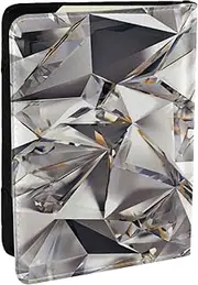 [JEJEA] Glitter Abstract Diamond Crystal Pattern Print Travel Organizer Credit Cards Case Passport BookPassport Holder Cover Wallet forTraveling,, Black, One Size