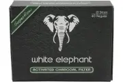 NEW !! 40 × 9MM ACTIVATED CHARCOAL PIPE & CIGARETTE FILTER / WHITE ELEPHANT