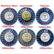 Dental Conical Screw Posts Kit 24K Gold Plated Pure Titanium Stainless Steel