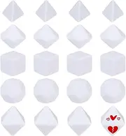 BENECREAT 20Pcs 5 Style White Blank Dice D4 D6 D8 D10 D12 Acrylic Dice No Hole Beads with Storage Box for Dice DIY Making, Party Favor