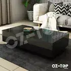 100cm Black Coffee Table 4-Drawer Storage Shelf Gloss Wooden Living Furniture AU
