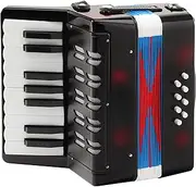 Classic Cantabile Bambino Nero Children's Accordion, Black (From 3 Years, 17 Note Buttons, 8 Basses, Adjustable Shoulder Strap)