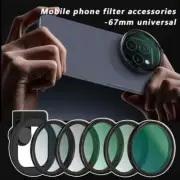 67mm Metal Phone Filter Kit Cold Shoe Mount Lens Starlight Black Mist For IPhone