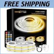 32.8ft LED Light Strip - Adjustable White Color with Remote and Timer Features