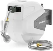 Ayleid Retractable Garden Hose Reel,1/2 in x 100 ft Wall Mounted Hose Reel, with