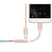 Bakeey?&bdquo;? 2 in 1 Charging Type C to 3.5mm Audio Jack Adapter Cable for Xiaomi 6 Letv 2 Letv 2 Pro 12288 SILVER