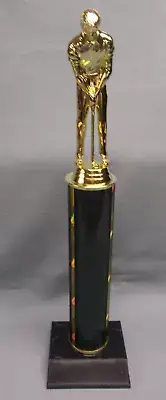male putter golf trophy black column weighted black base award